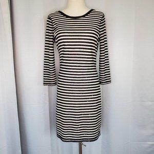 Express Sequin Black & White Stripe Dress